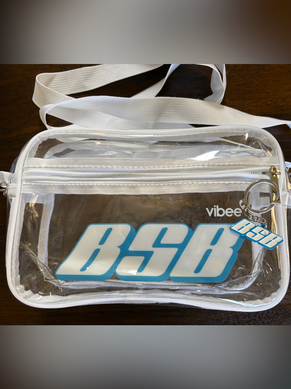 Backstreet Boys Clear Bag with BSB glitter Keychain Y2K